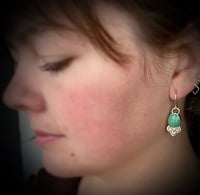 Image 3 of  SOLD - Delicate Chrysoprase Earrings 