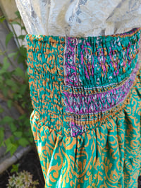 Image 9 of Boho Mini Skirt- Yellow  green m/L upto 16 uk