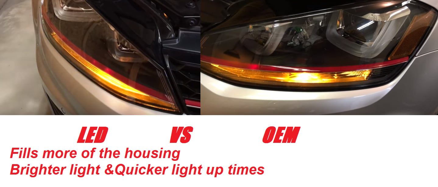Image of New Brighter Amber Front Turn Signals for the Volkswagen 2015+ MK7 Golf/GTI 