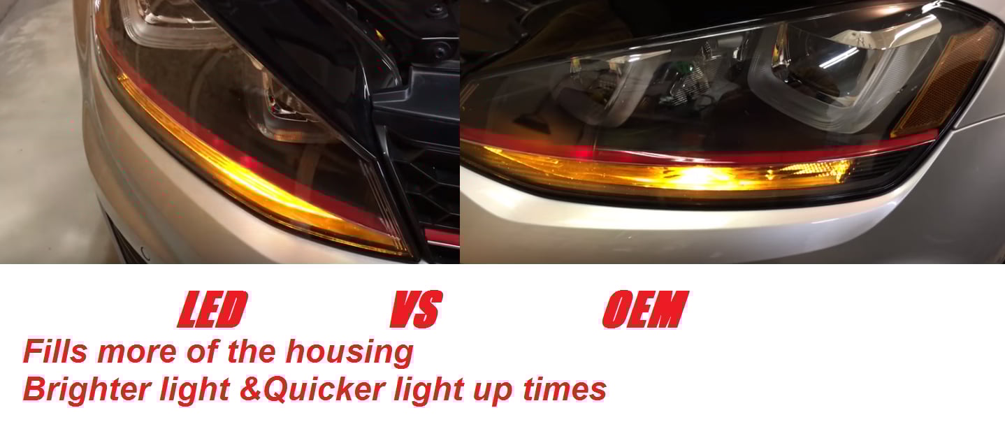 Image of New Brighter Amber Front Turn Signals for the Volkswagen 2015+ MK7 Golf/GTI