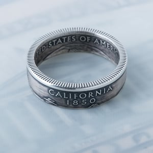 Image of Handmade Silver State Quarter Coin Ring