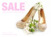 CLEARANCE: Gold Crystal Platform Heel Shoes. Size 5. 