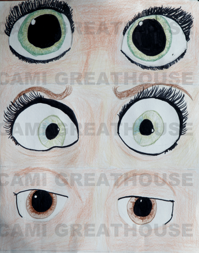 Image of PRINT-TANGLED MAIN CHARACTER EYES- SMALL 5x7