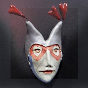 Image of An Abundance of Riches - Mask Sculpture, Ceramic Art, Porcelain Face, Art to Wear