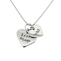 Personalised 9ct Gold double love heart necklace