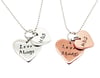 Personalised 9ct Gold double love heart necklace