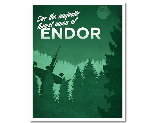 Image of Star Wars: Return of the Jedi - Endor Travel Print