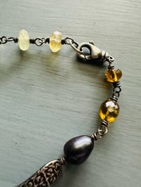 Image 8 of cognac garnet and prehnite beloved bracelet