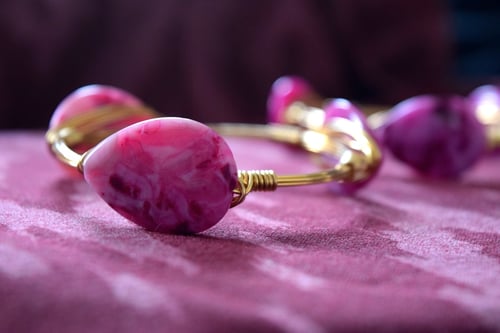 Image of Pink Crazy Lace Agate Bangle