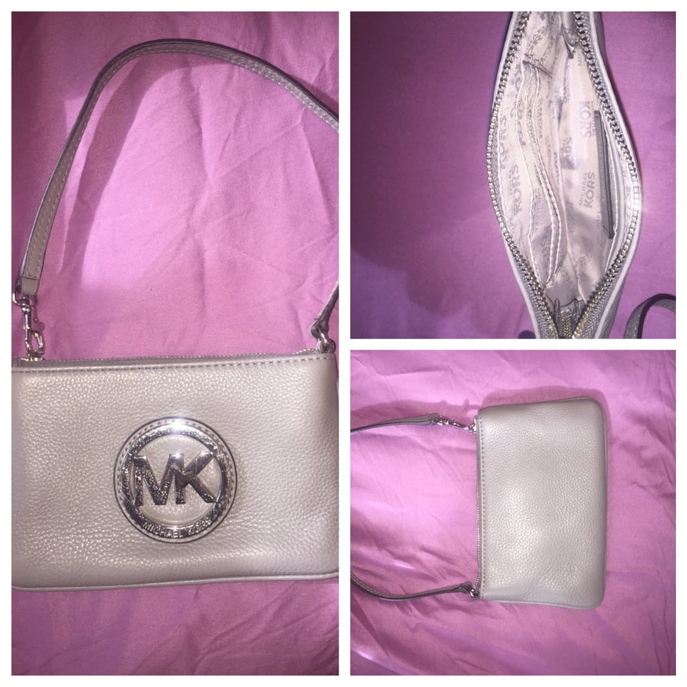 Image of Gray Michael Kors Wristlet