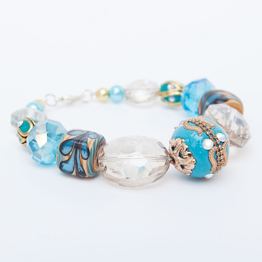 Image of Aqua & Gold Bracelet