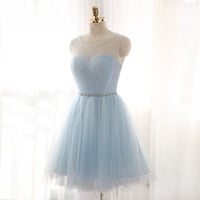 Image 1 of Lovely Light Blue Short Tulle Prom Dresses, Prom Dresses 2016, Homecoming Dresses