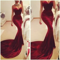 Image 1 of Sexy Burgundy Wine Red Prom Dress, Mermaid Prom Gowns,Prom Dresses 2016