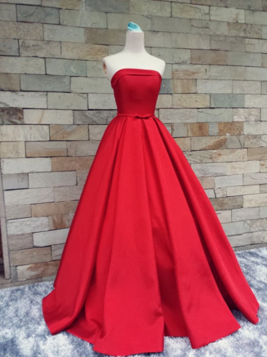 Beautiful Handmade Red Prom Gown , Red Prom Dresses, Prom Dresses 