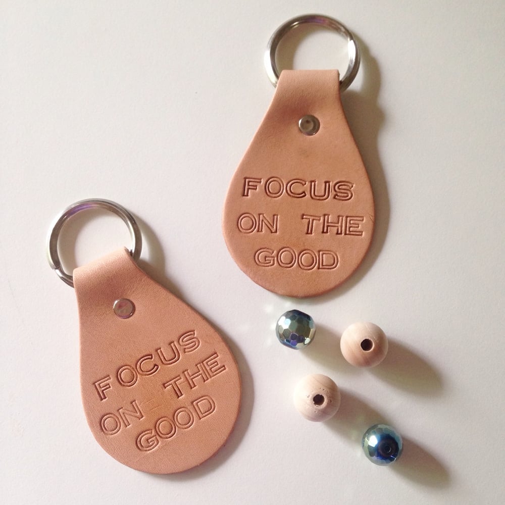 Image of Focus On The Good Leather Key Chain 