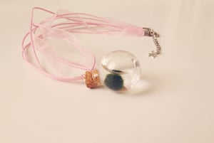 Image of Pink - Living Orb Baby Moss Ball Terrarium Necklace