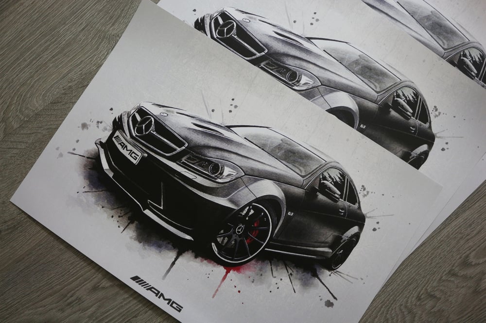 Image of Mercedes C63 AMG Black Series Poster Print