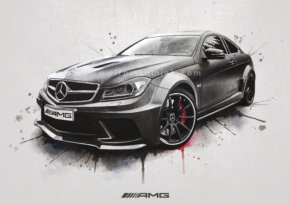 Image of Mercedes C63 AMG Black Series Poster Print