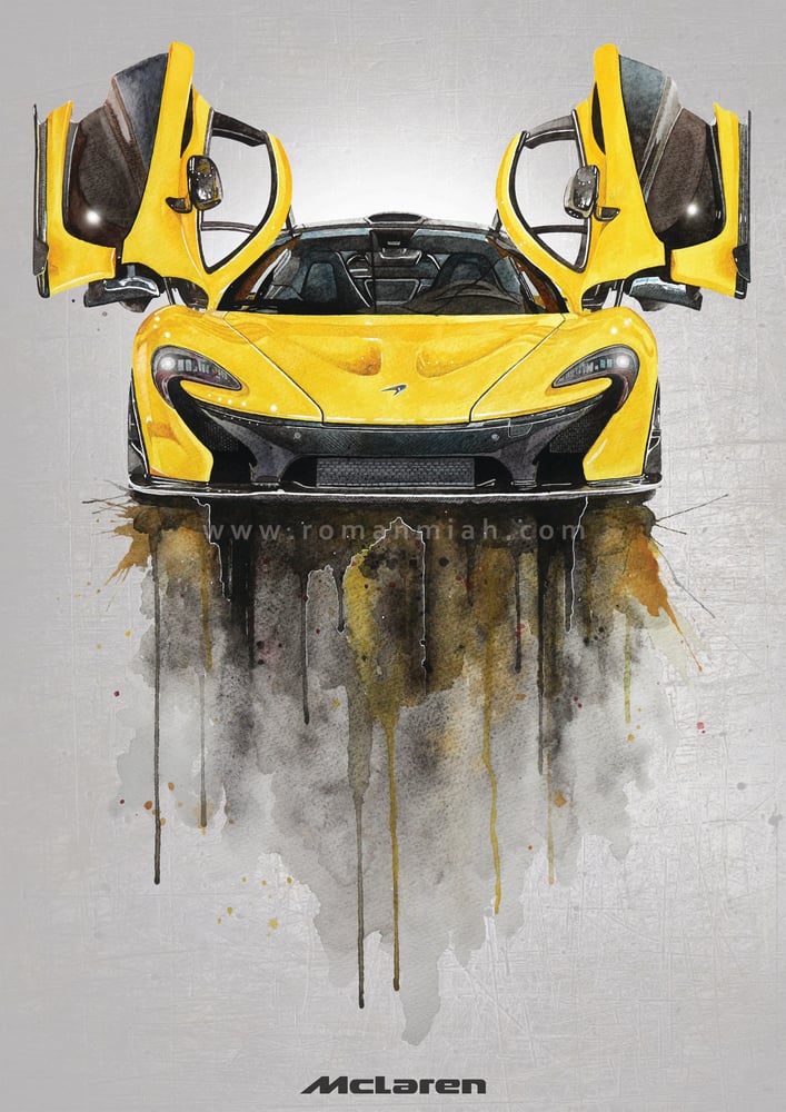 Image of McLaren P1 Watercolour Poster Print