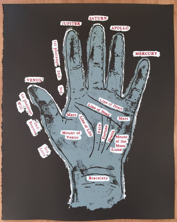 Image of Hand of Fate - Gypsy Palm Reading Screen Print