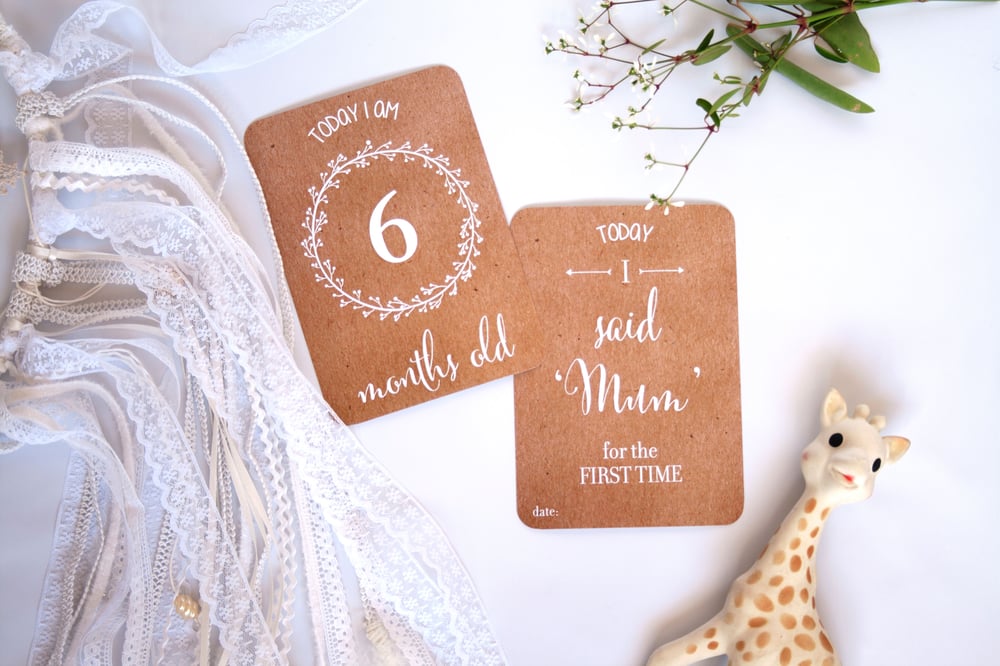 Image of Milestone Cards (Newborn - Kraft Floral)