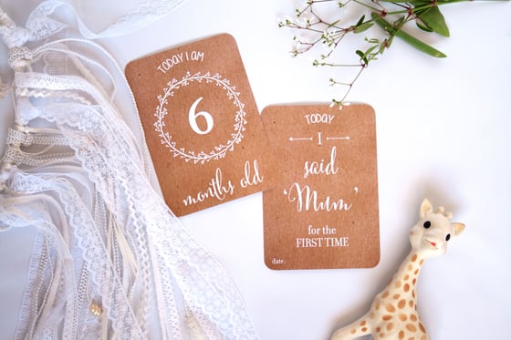 Image of Milestone Cards (Newborn - Kraft Floral)