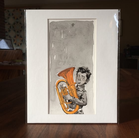 Image of Sketch - Boy with tuba