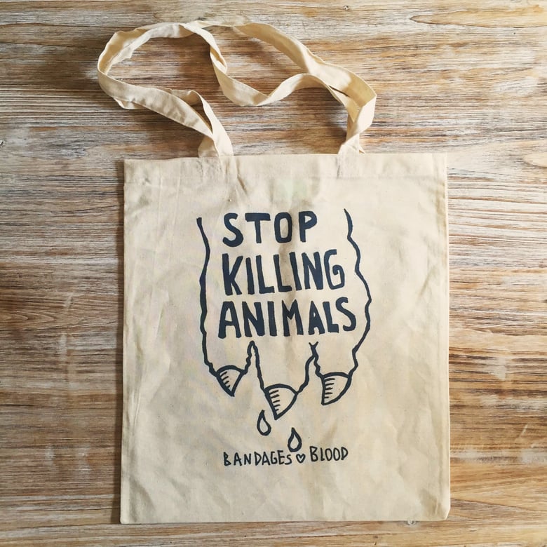 Image of STOP KILLING ANIMALS tote bag
