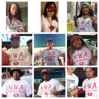 Image 2 of N.W.A. "Niners With Attitude" White T-Shirt, Red Letters