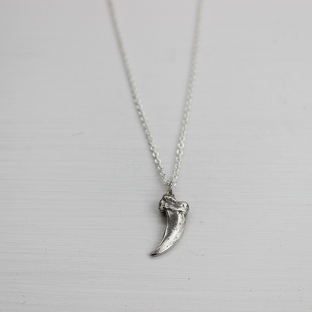 Image of mens silver claw necklace