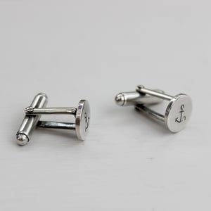 Image of *SALE - WAS£118* men's silver cufflinks with anchor