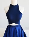 Beautiful Handmade Two Piece Blue Prom Dresses, Prom Dresses 2016, Evening Gowns