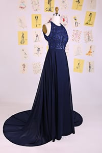 Image 1 of Beautiful Halter Lace Beaded Prom Dress 2016, Blue Prom Dresses, Prom Gowns