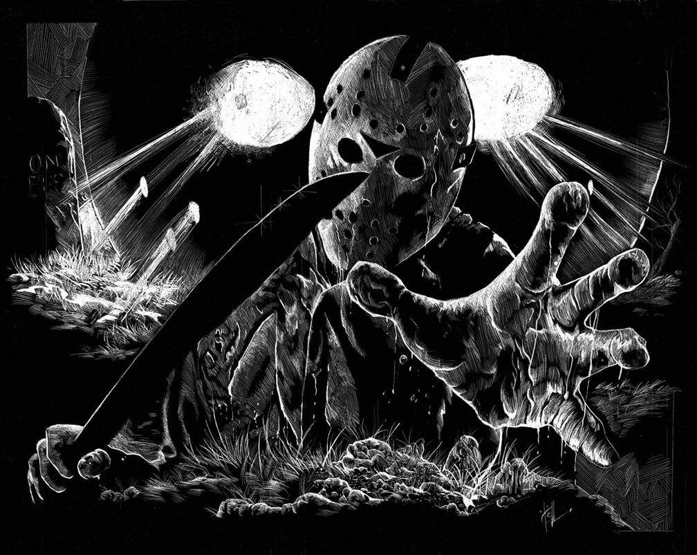 Friday The 13th Jason Voorhees Limited Edition Screen Print Time Warp Collectibles