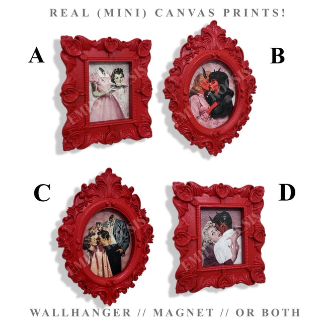 Retro Mini Framed Canvas Prints // Magnet or Wall Hang