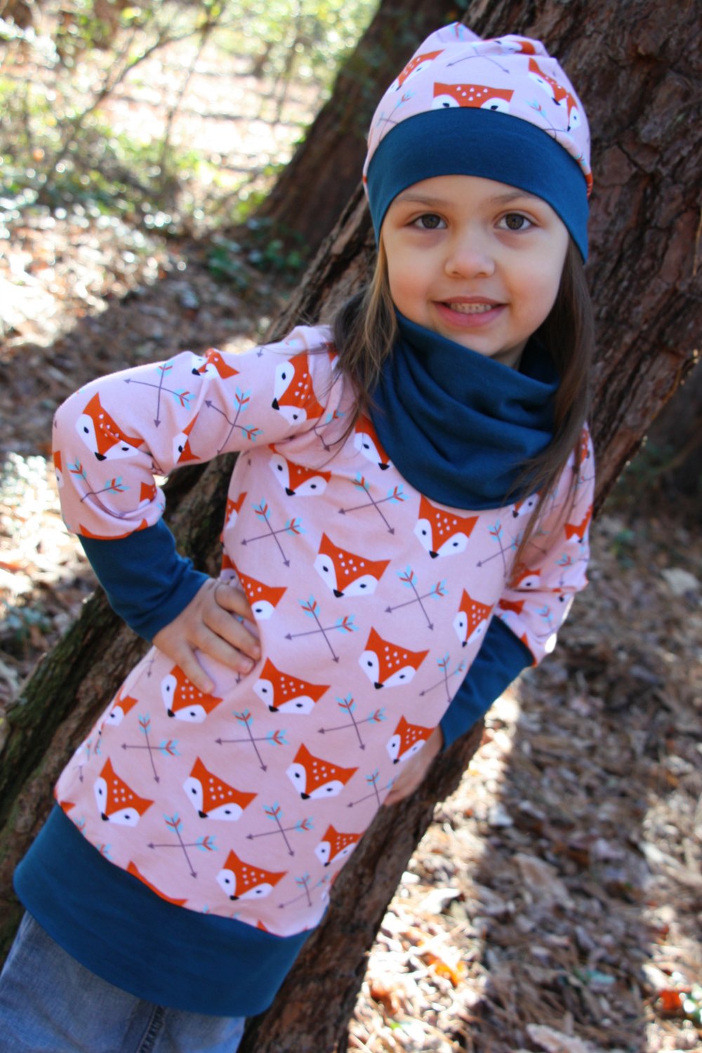 Image of Fox Cowl Neck Tunic and Beanie