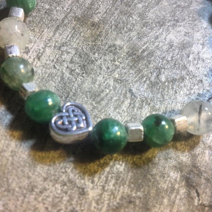 Image of  Unconditional Love ~Green Kyanite and Green Prehnite with Celtic Beads