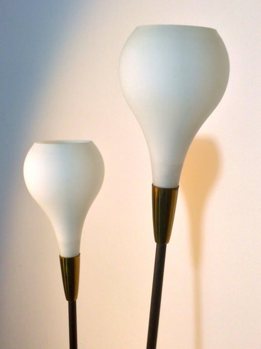 Image of Italian Floor Lamp with Optional Shades, 1950s