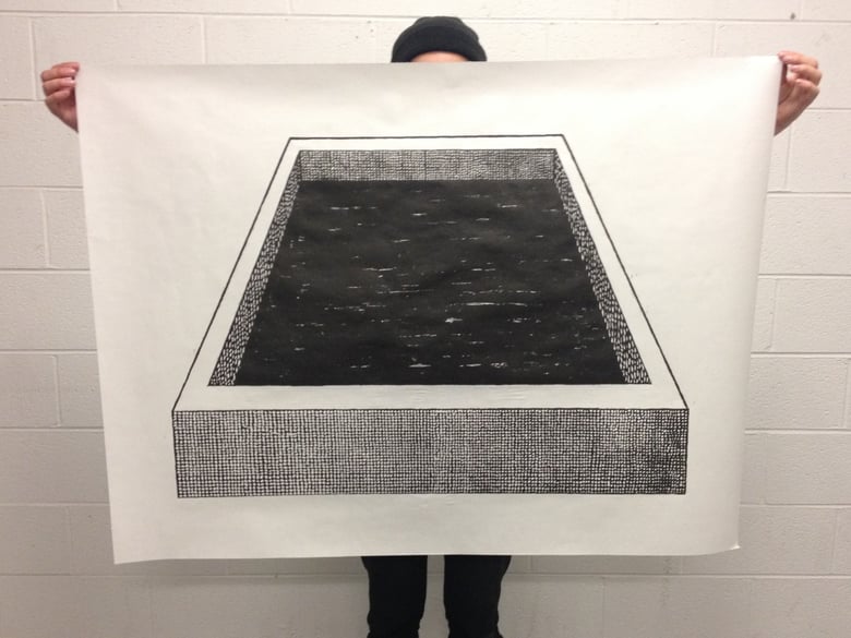 Image of "Pool" - 50 x 37 Woodcut