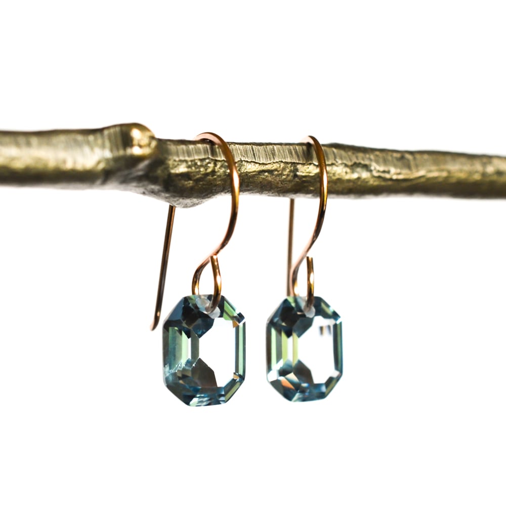 Image of Blue octagon earrings