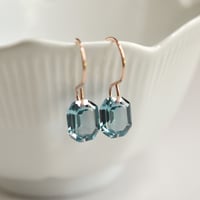 Image 4 of Blue octagon earrings