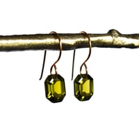Image 1 of Olive green octagon earrings