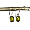 Olive green octagon earrings