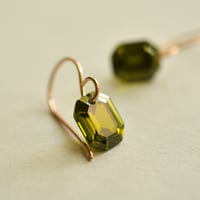 Image 5 of Olive green octagon earrings