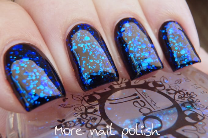 Image of ~The Stars are Whispering~ opalescent blue violet Glitter Nail Polish topcoat!