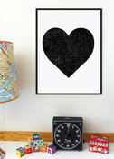 Image of Black Heart Minimalist Silkscreen Print 