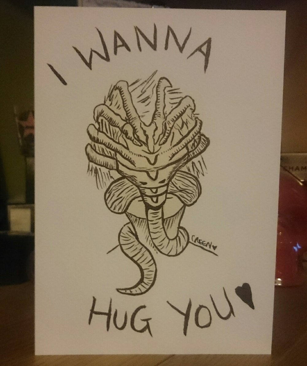 Image of Facehugger Valentines Card
