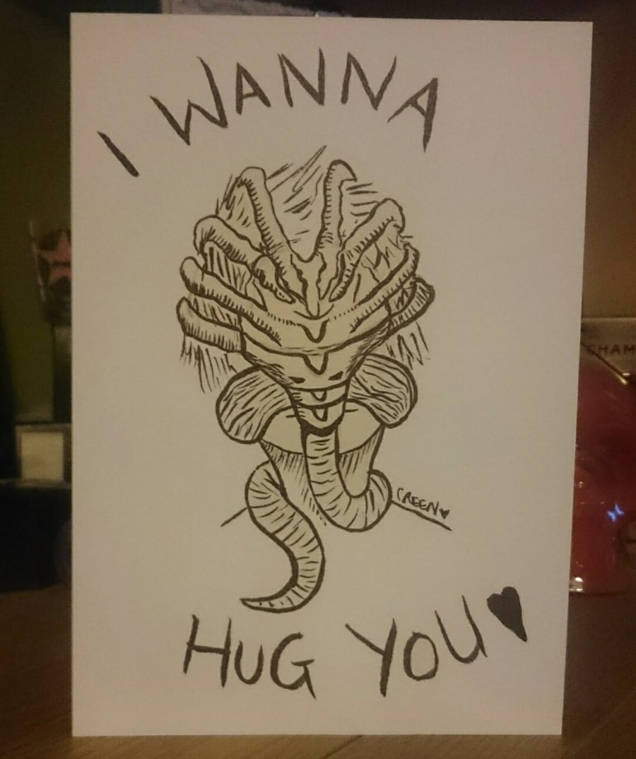 Image of Facehugger Valentines Card