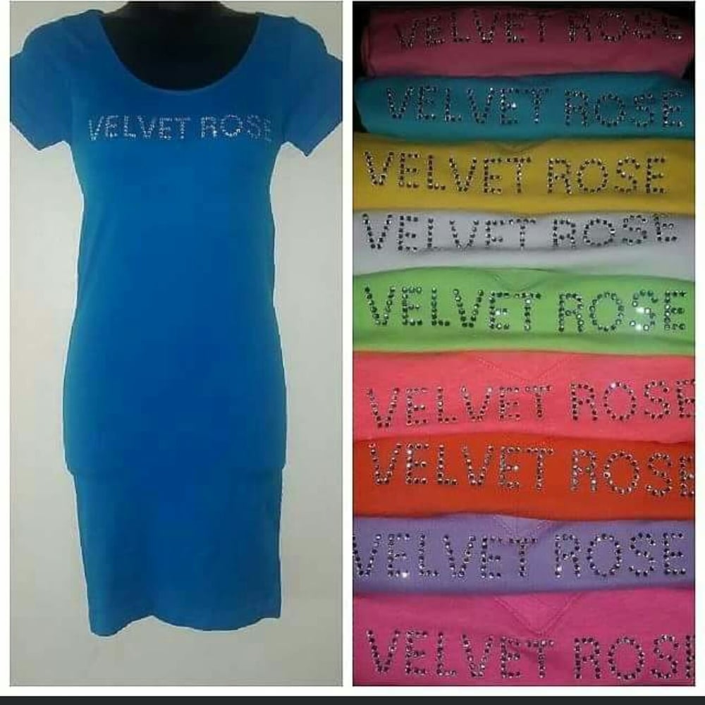 Image of Velvet Rose round neck dress size S to 4x 