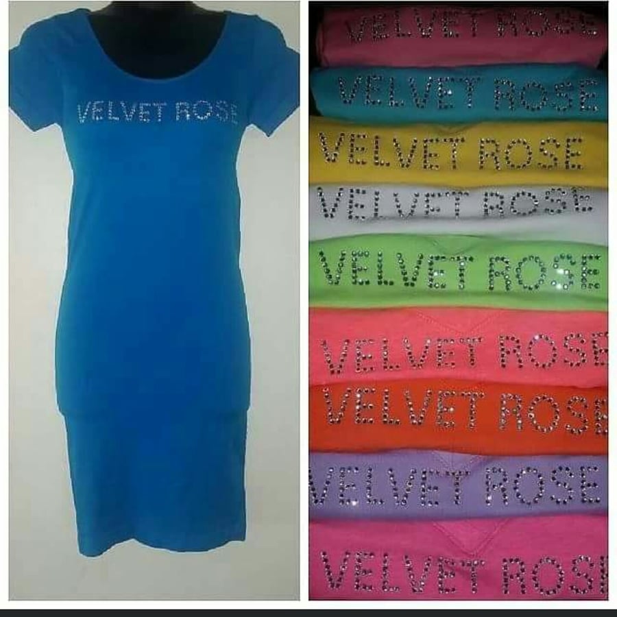 Image of Velvet Rose round neck dress size S to 4x 